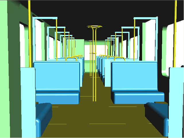 Seating units inside metro